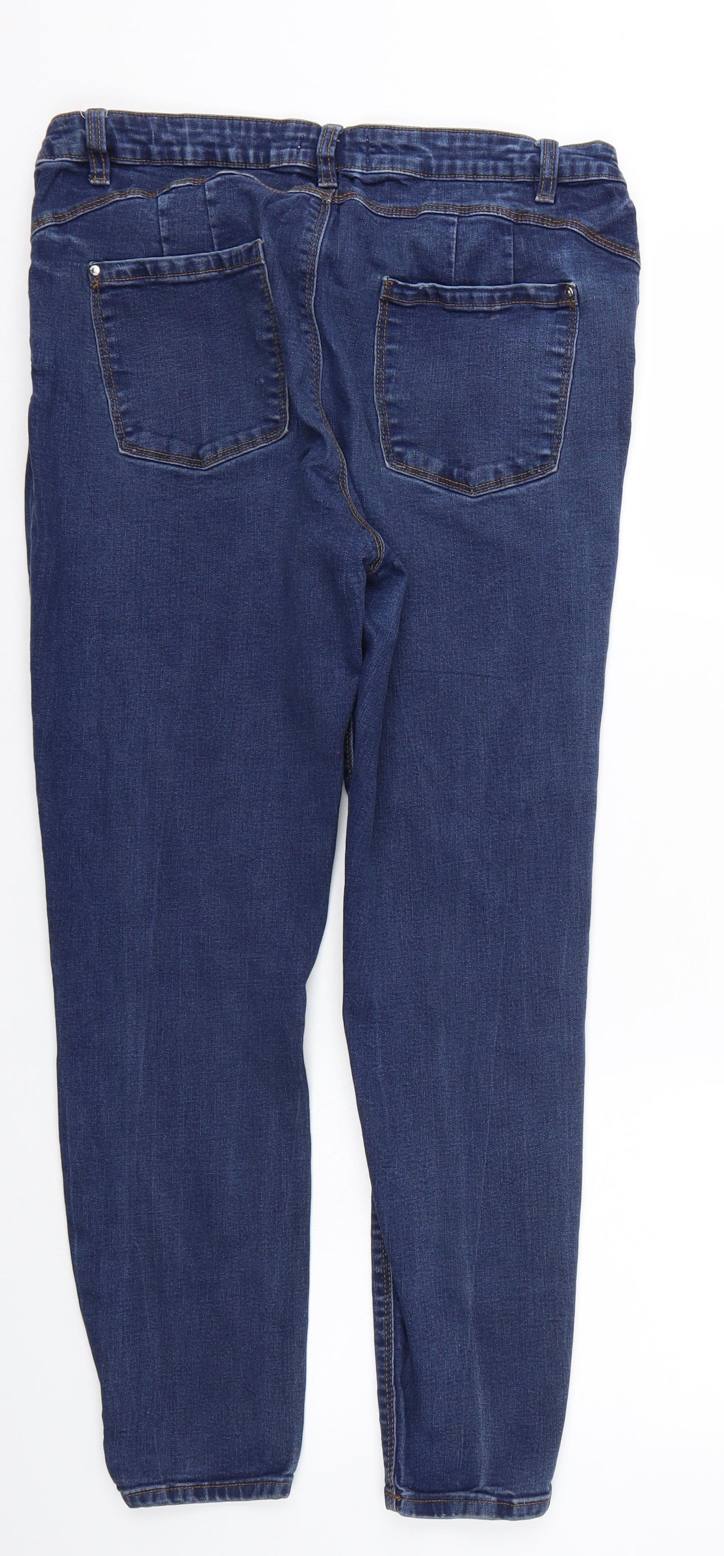 Denim & Co. Womens Blue  Denim Straight Jeans Size 18 L25 in - Elastic Waist