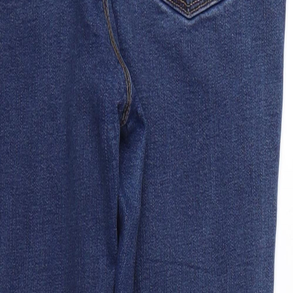 Denim & Co. Womens Blue  Denim Straight Jeans Size 18 L25 in - Elastic Waist