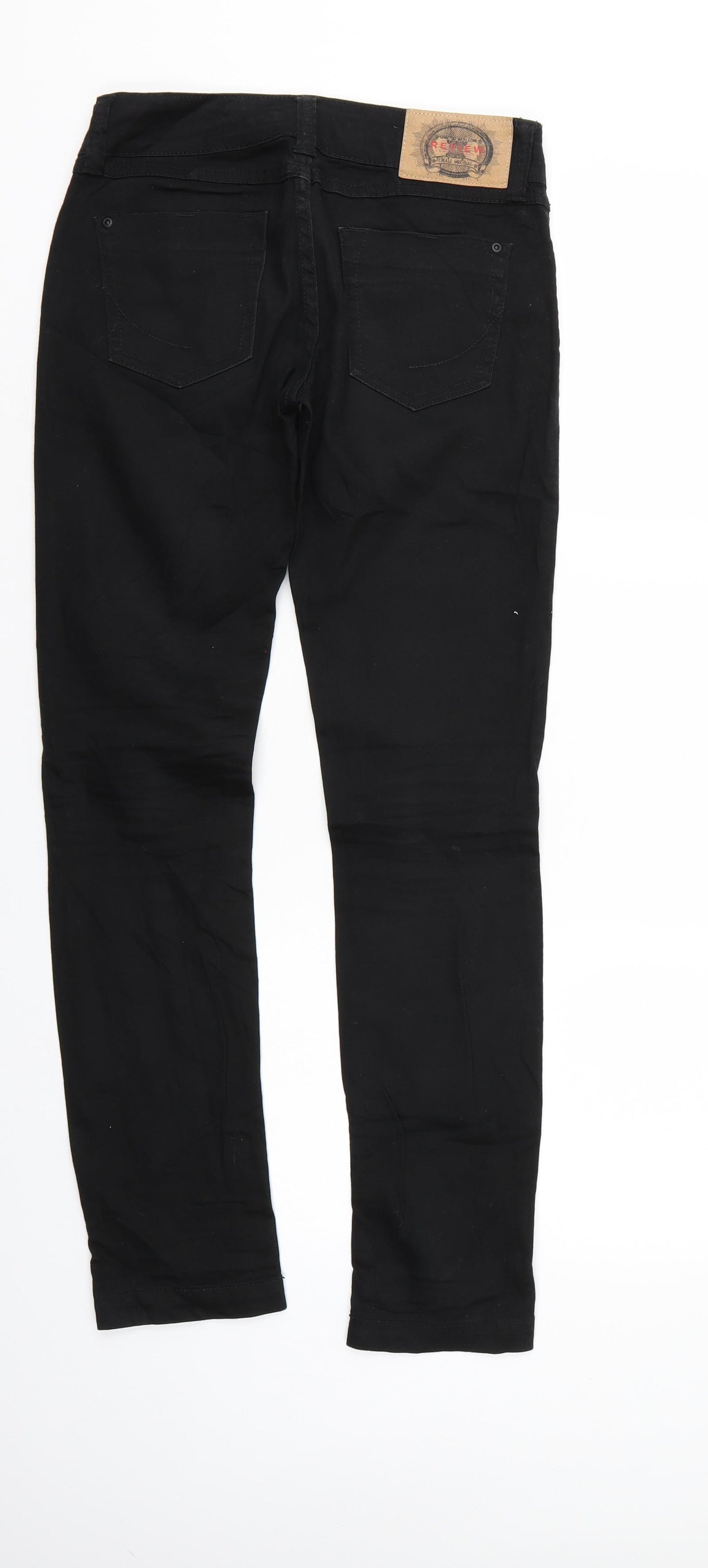 Review Mens Black  Denim Straight Jeans Size 26 L30 in