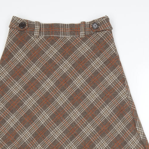 The stock shop Womens Brown Check  A-Line Skirt Size 12