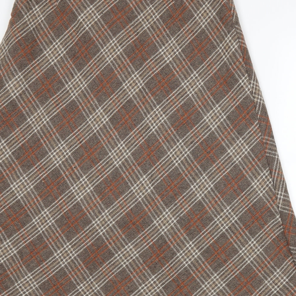 The stock shop Womens Brown Check  A-Line Skirt Size 12