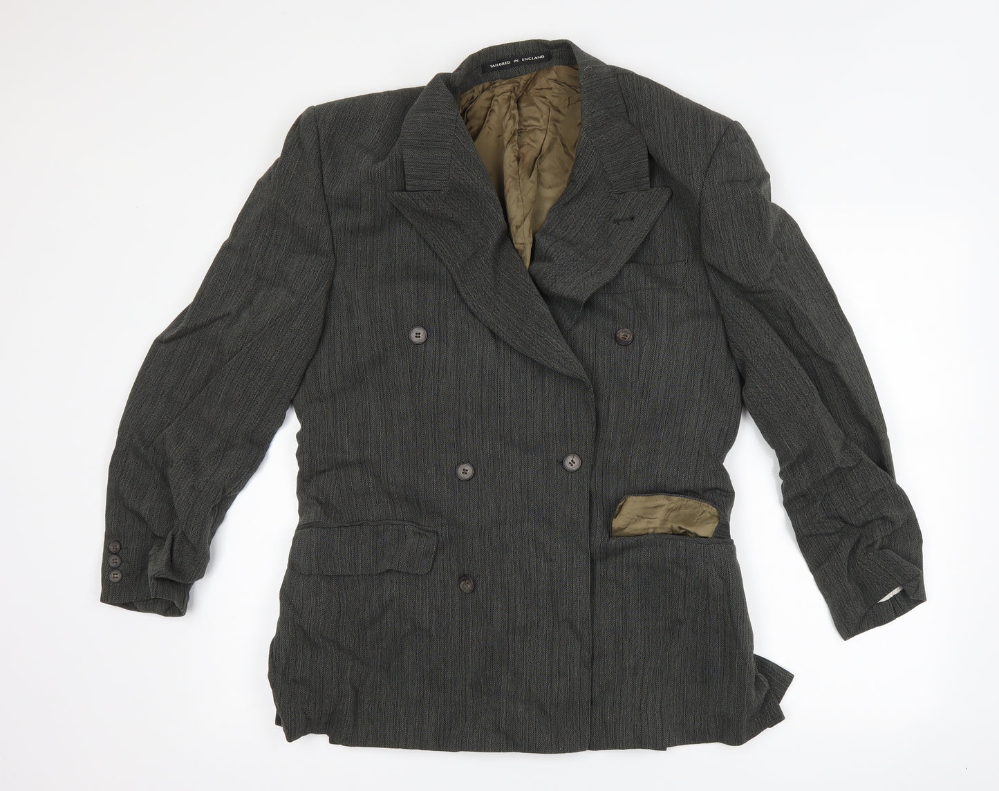 Jeff Banks Mens Grey Striped  Jacket Suit Jacket Size 38