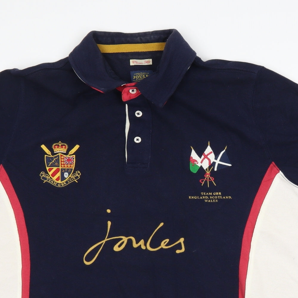 Joules Mens Blue Striped   Polo Size L  - Team GB