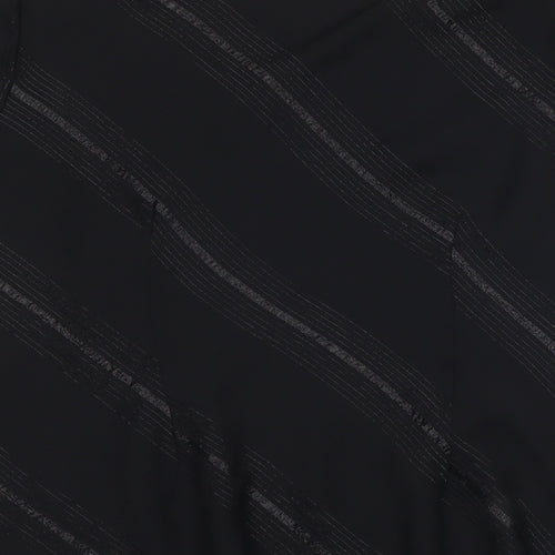 Roman Womens Black Striped  Basic T-Shirt Size 14
