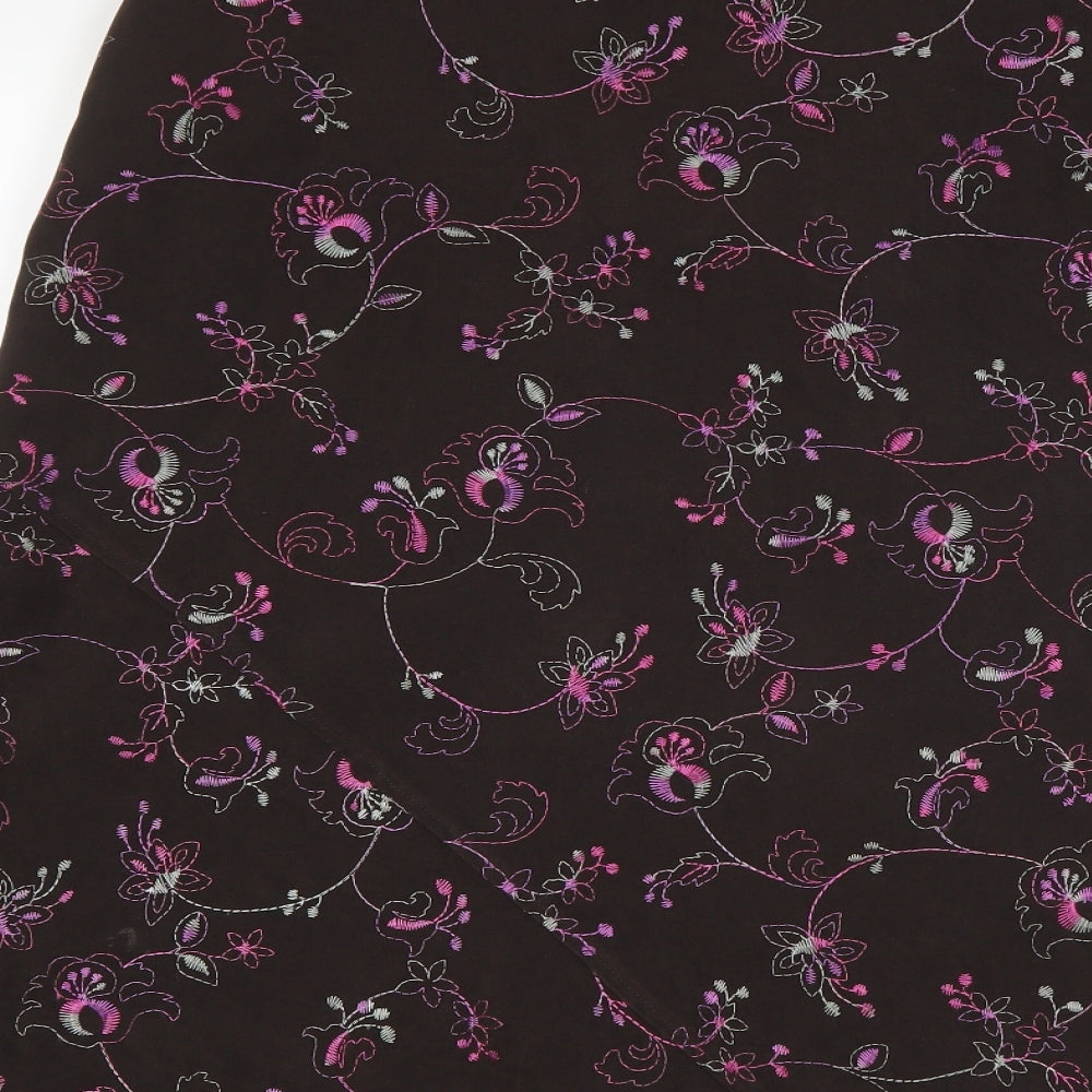 EWM Womens Brown Floral  A-Line Skirt Size 12
