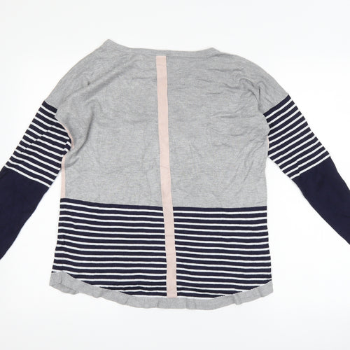 Oasis Womens Blue Striped  Pullover Jumper Size S