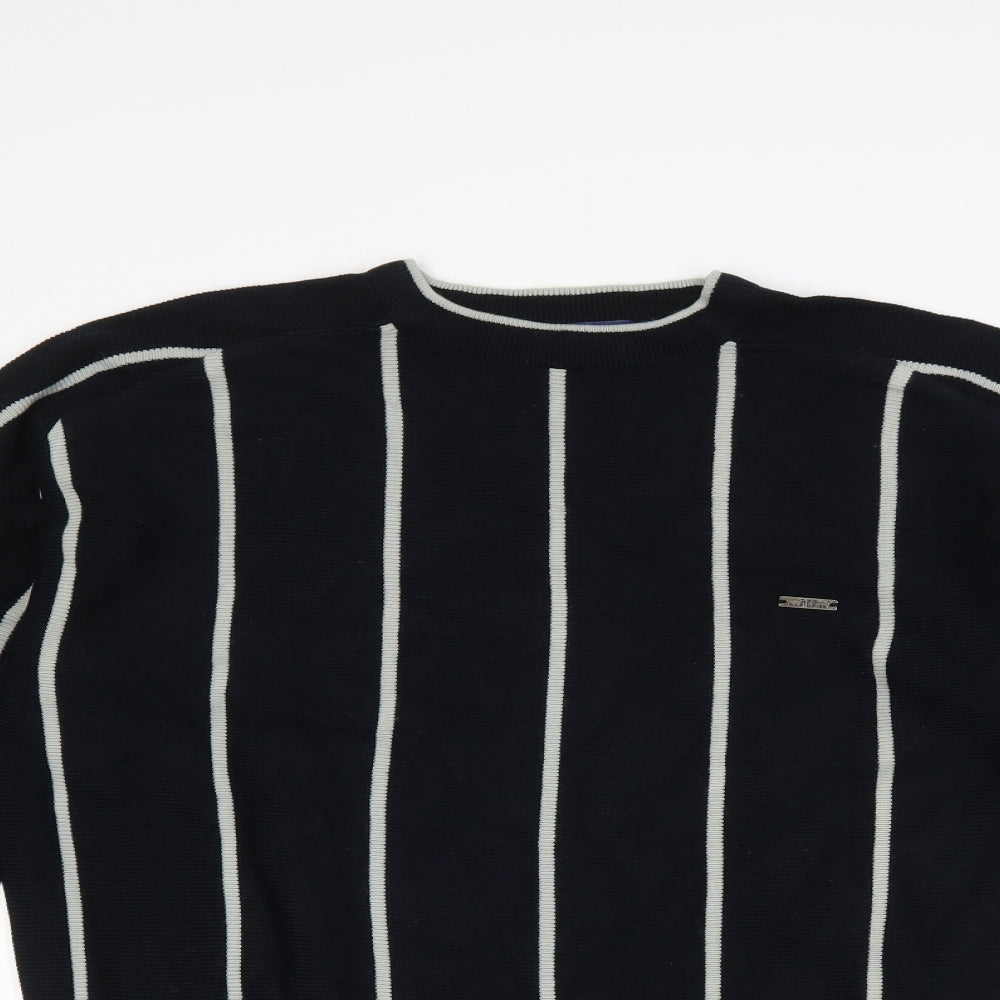 Rapid Fire Mens Black Striped  Pullover Jumper Size M