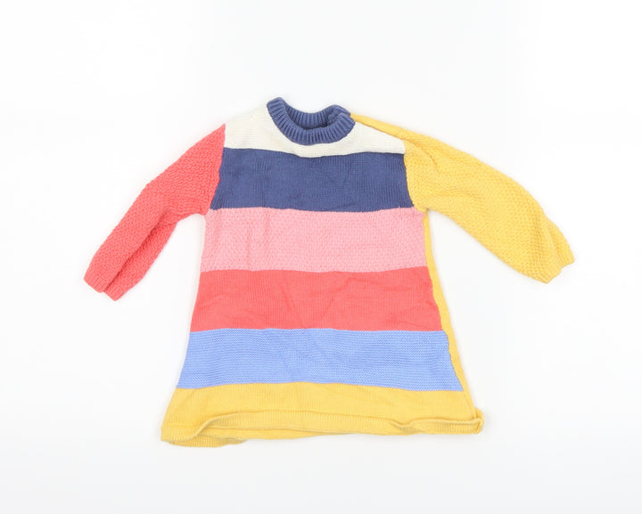 Nutmeg Girls Yellow Striped  Jumper Dress  Size 3-6 Months
