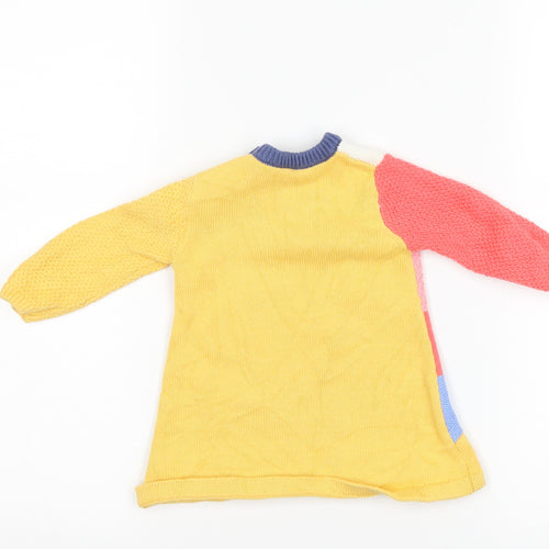 Nutmeg Girls Yellow Striped  Jumper Dress  Size 3-6 Months