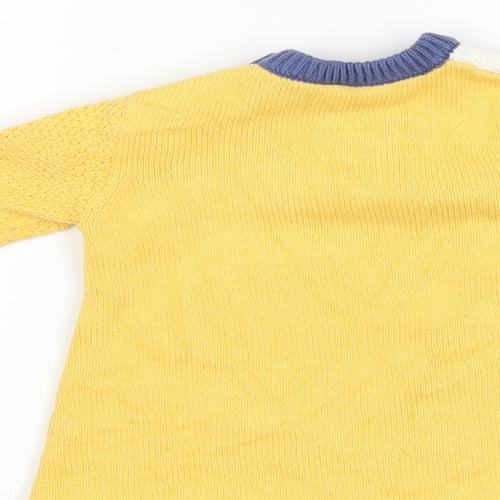 Nutmeg Girls Yellow Striped  Jumper Dress  Size 3-6 Months