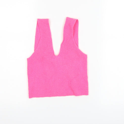 Bershka Womens Pink   Cropped Tank Size M