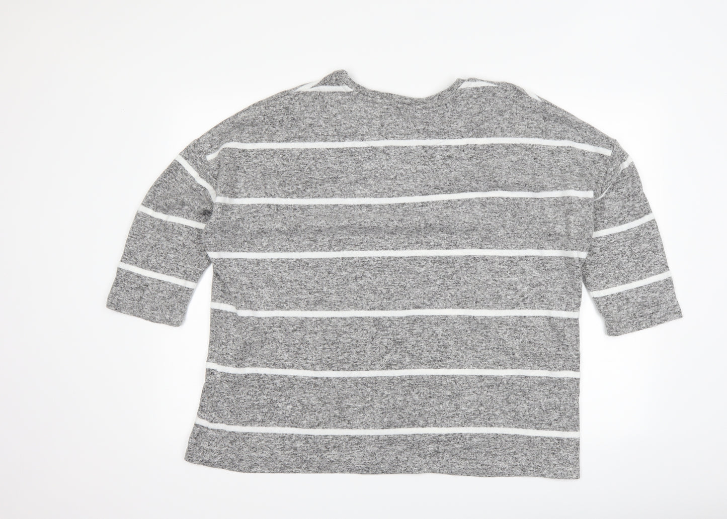 TU Womens Grey Striped  Pullover Jumper Size 24