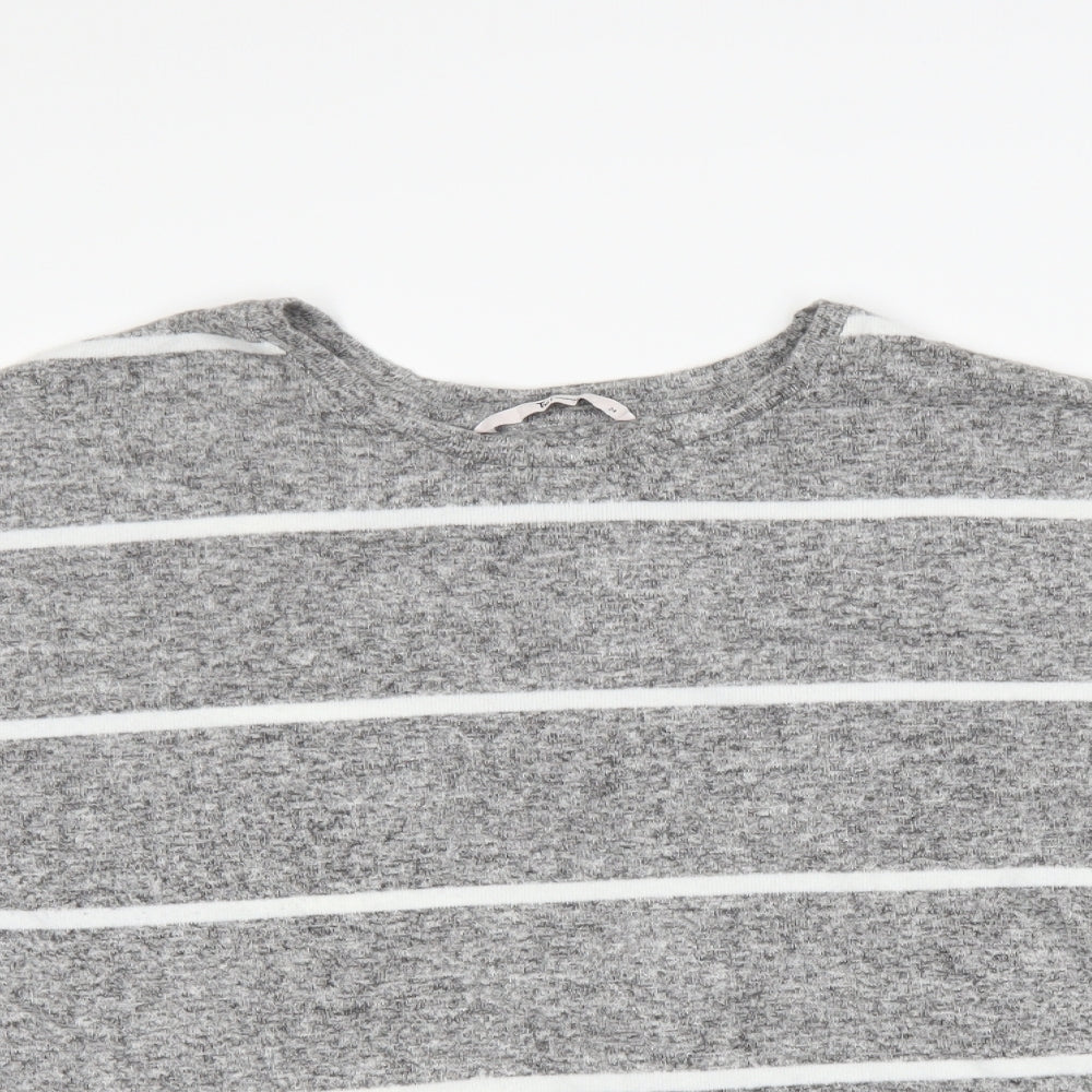 TU Womens Grey Striped  Pullover Jumper Size 24
