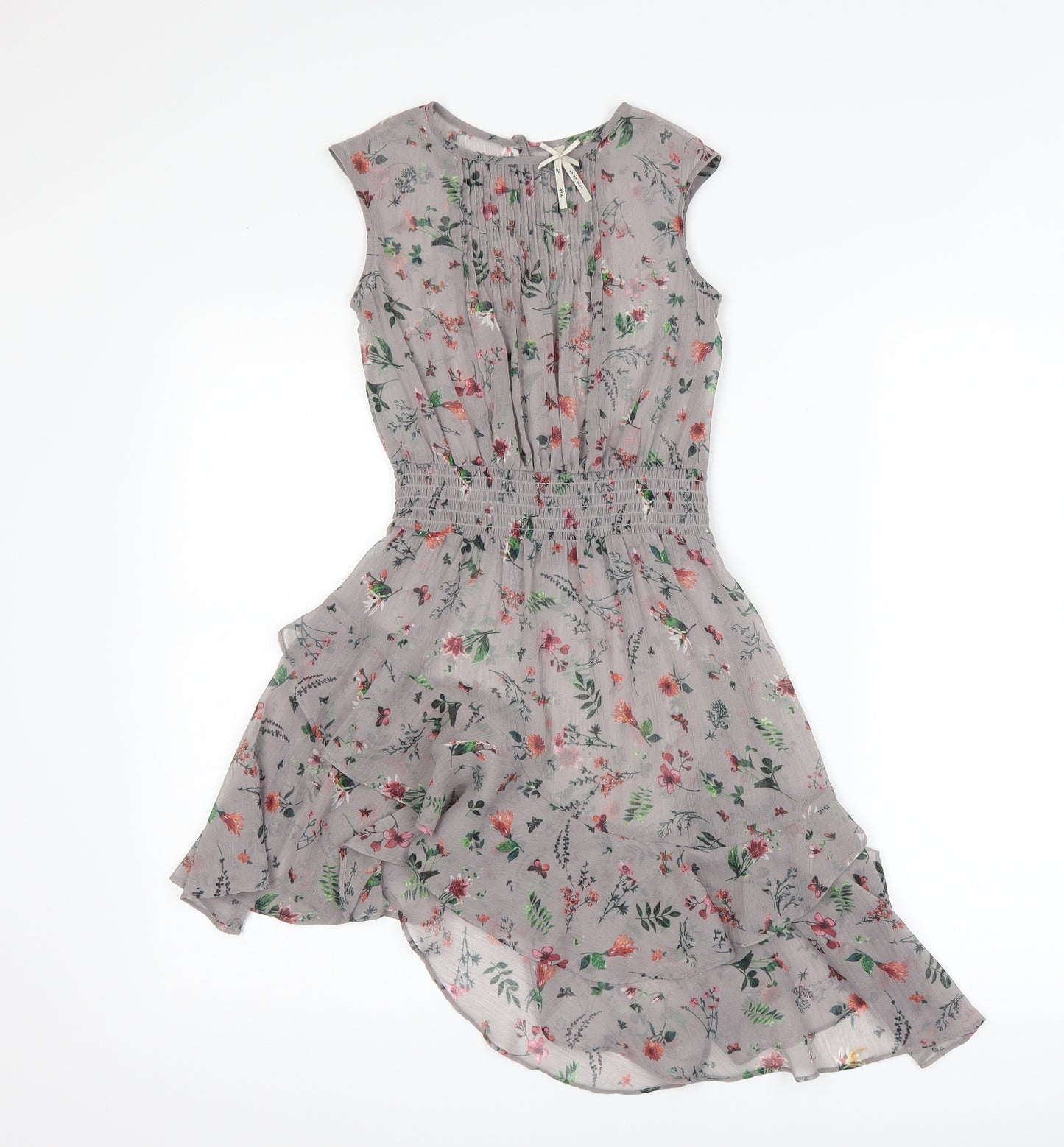 NEXT Girls Grey Floral  A-Line  Size 6 Years