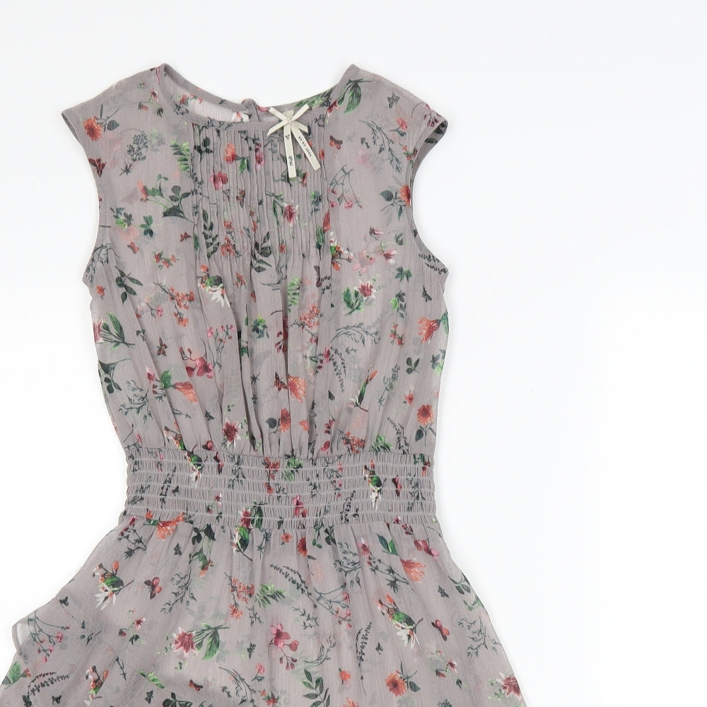 NEXT Girls Grey Floral  A-Line  Size 6 Years