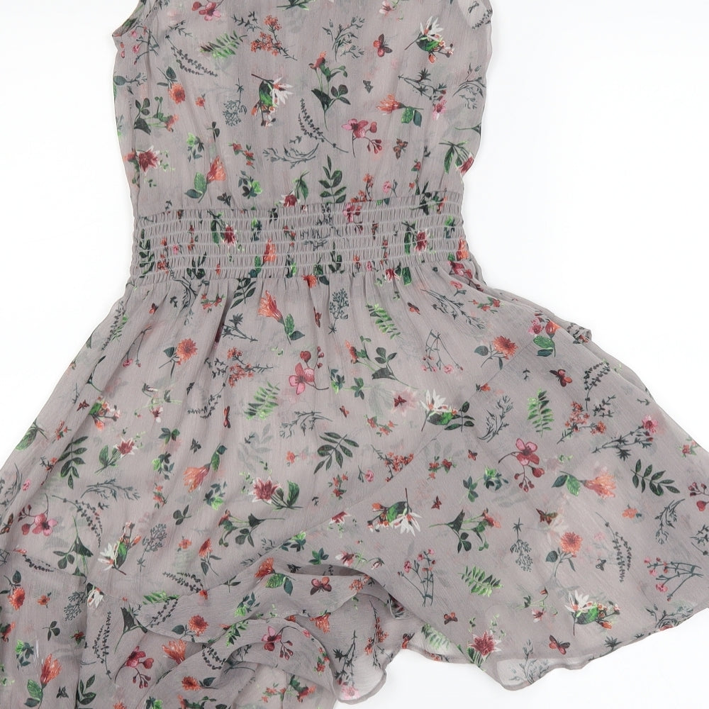 NEXT Girls Grey Floral  A-Line  Size 6 Years
