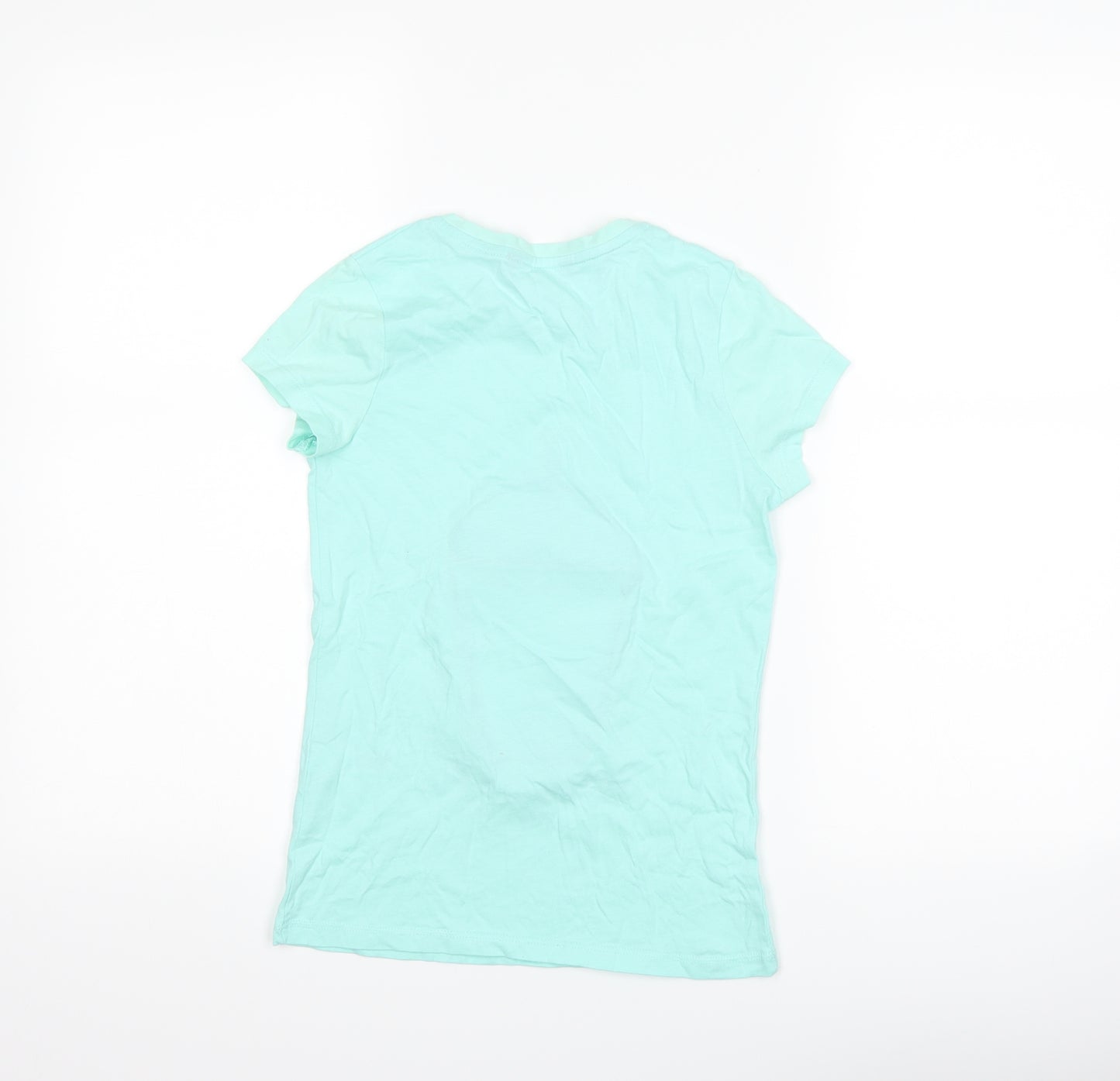 George Girls Blue   Basic T-Shirt Size 10-11 Years  - Graphic