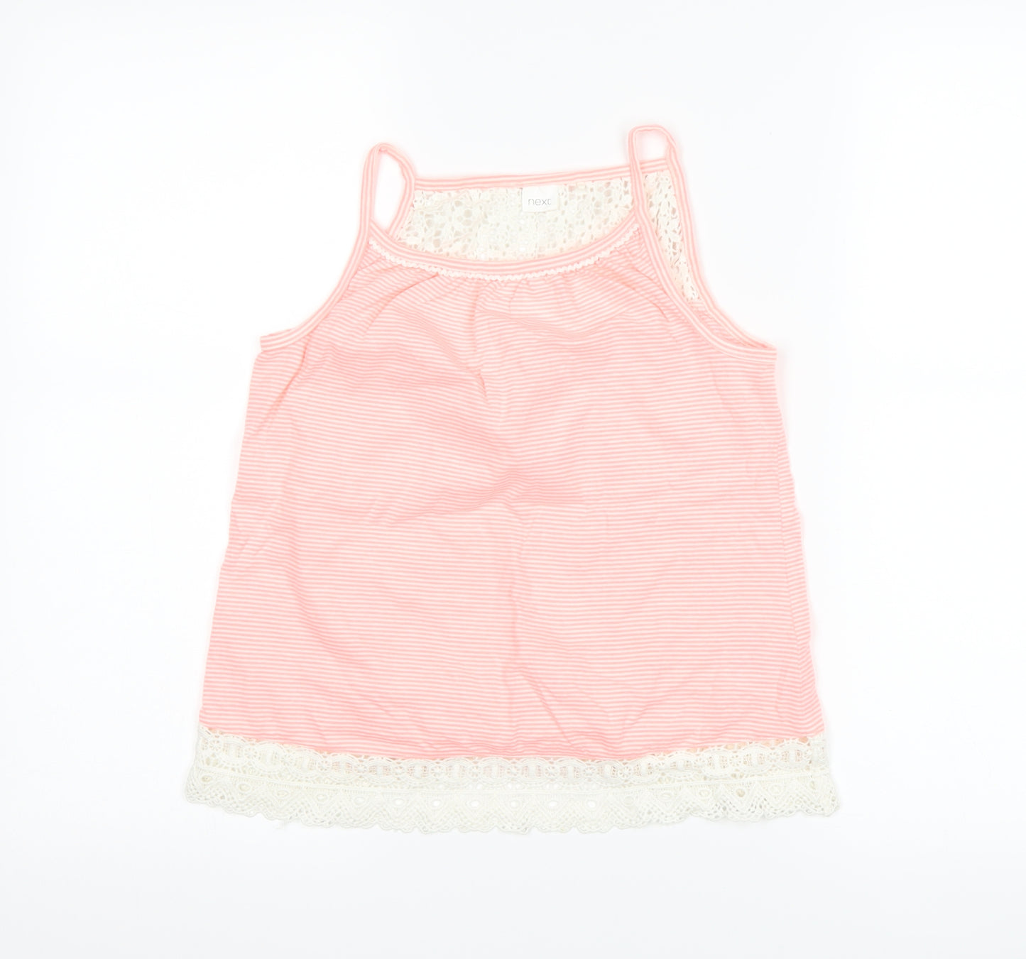 NEXT Girls Pink Striped  Basic Tank Size 10 Years