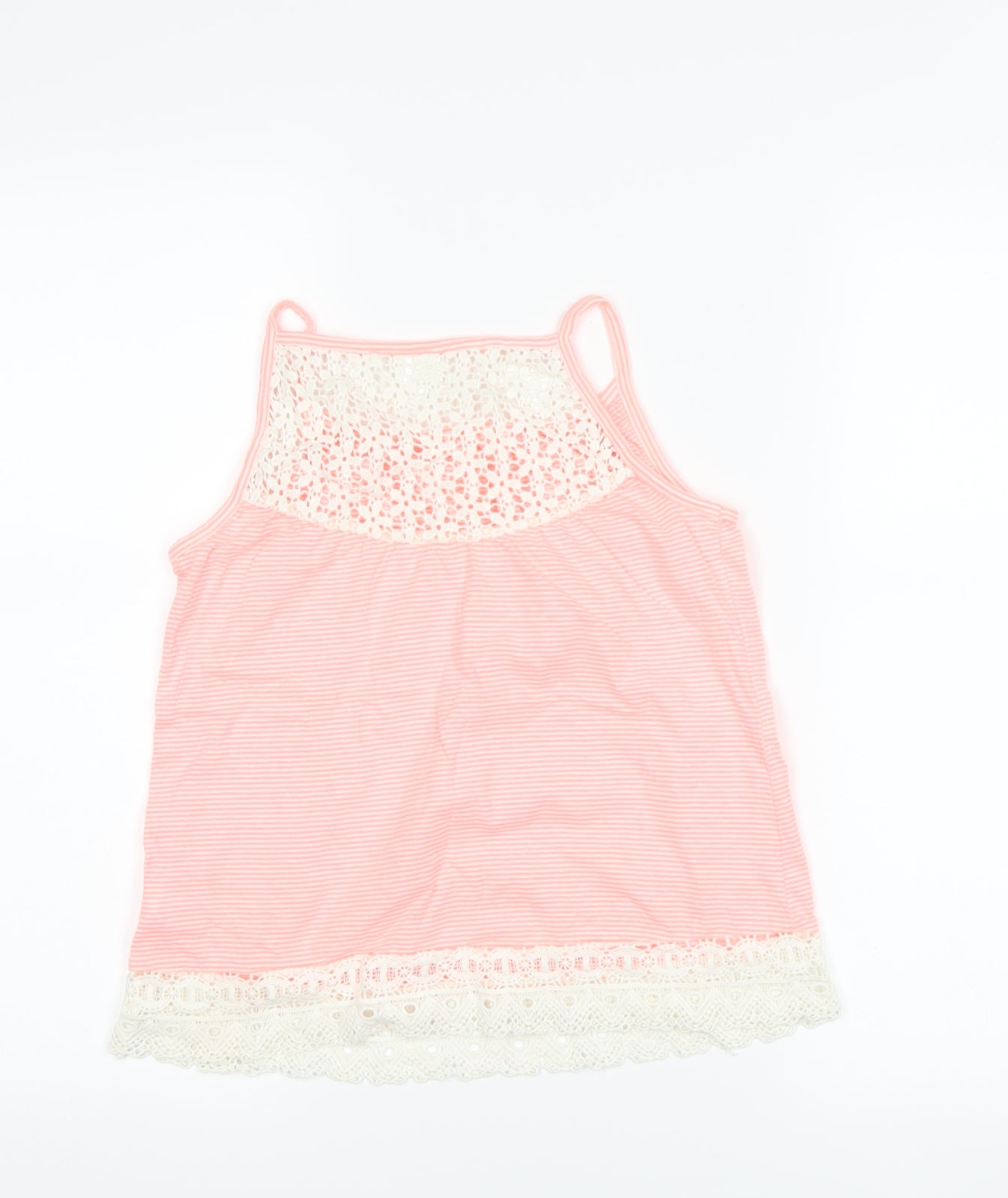 NEXT Girls Pink Striped  Basic Tank Size 10 Years