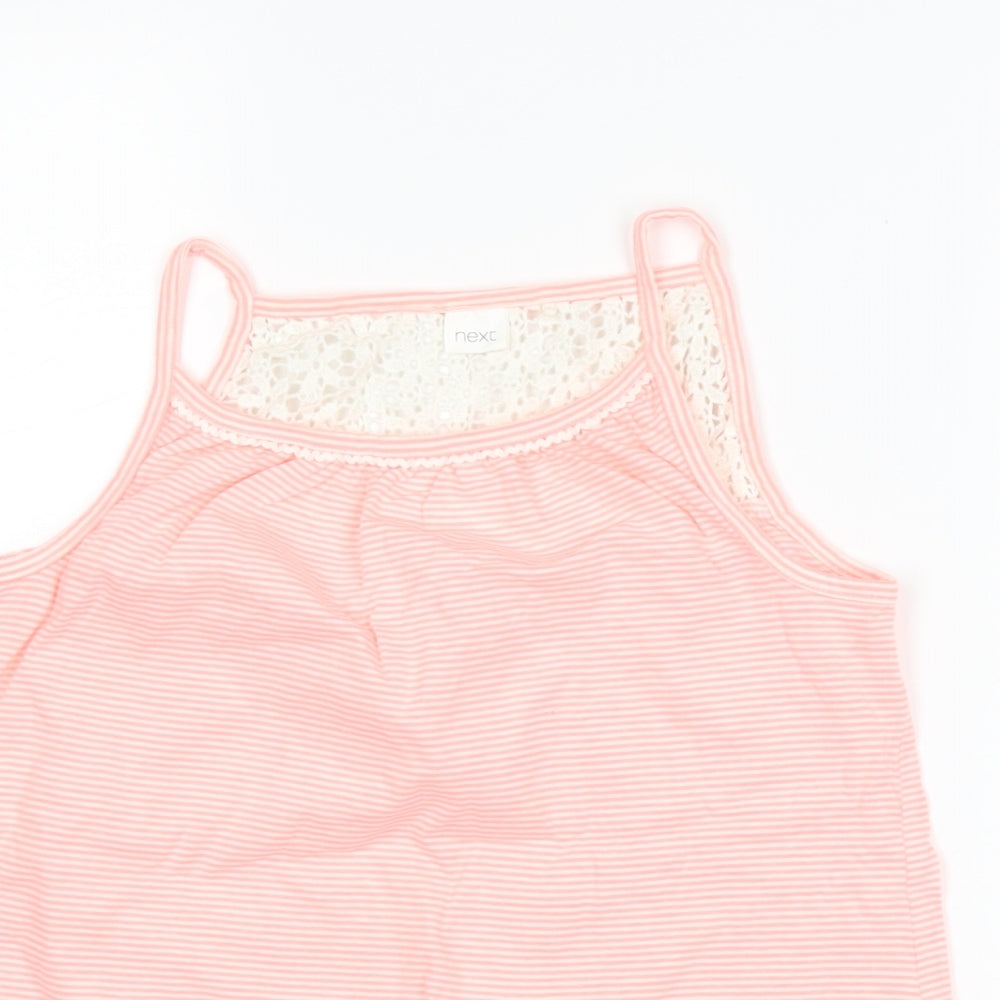 NEXT Girls Pink Striped  Basic Tank Size 10 Years