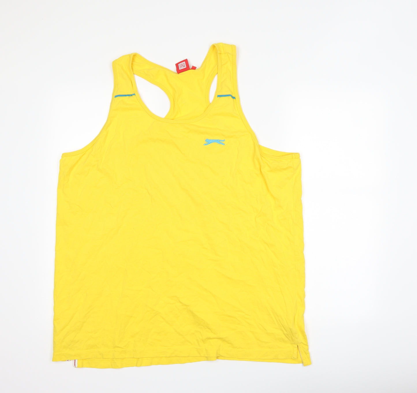 Slazenger Mens Yellow Striped  Basic Tank Size 2XL