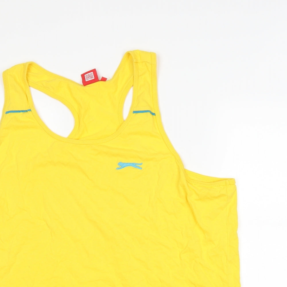 Slazenger Mens Yellow Striped  Basic Tank Size 2XL