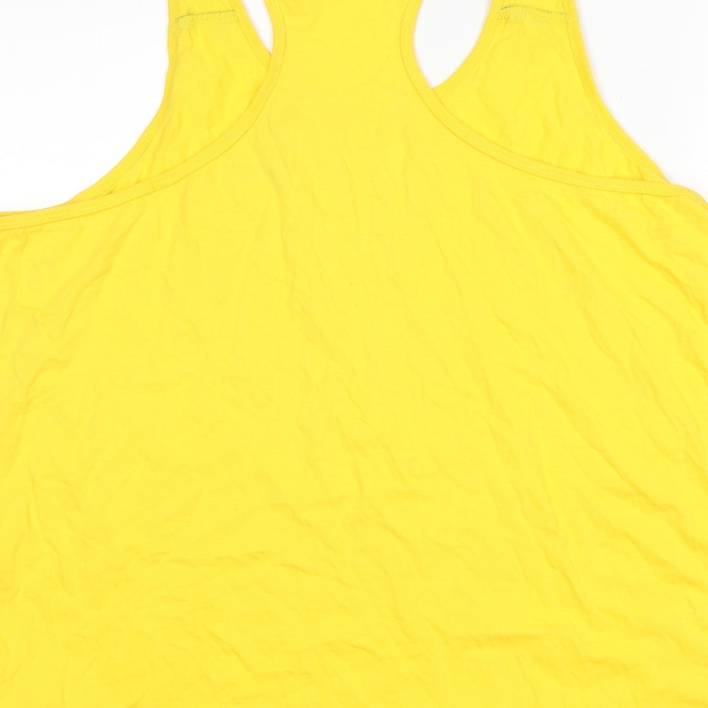 Slazenger Mens Yellow Striped  Basic Tank Size 2XL