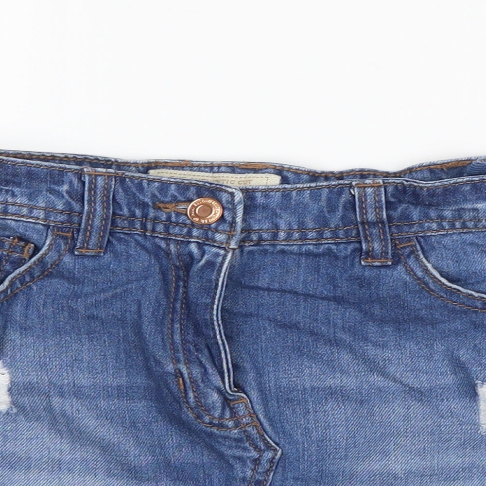 NEXT Girls Blue  Denim A-Line Skirt Size 10 Years - Distressed