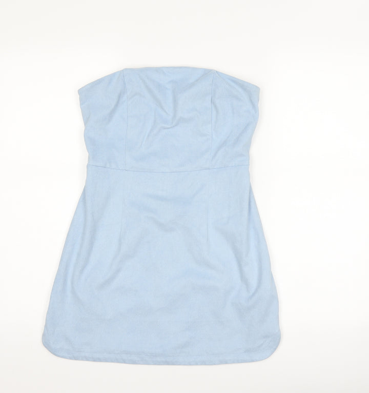 PRETTYLITTLETHING Womens Blue Bodycon Size 10 - Boob Tube