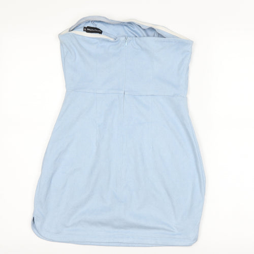 PRETTYLITTLETHING Womens Blue   Bodycon  Size 10  - Boob Tube