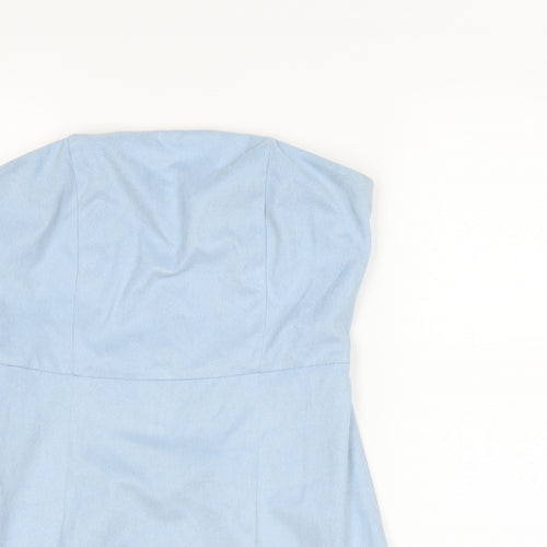 PRETTYLITTLETHING Womens Blue   Bodycon  Size 10  - Boob Tube