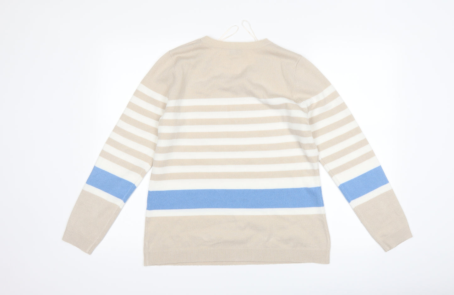 Papaya Womens Beige Striped  Pullover Jumper Size 14