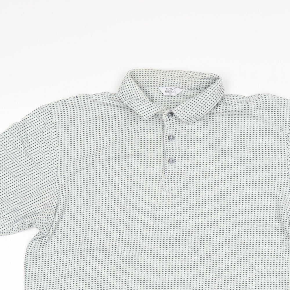 NEXT Mens Blue Polka Dot   Polo Size M