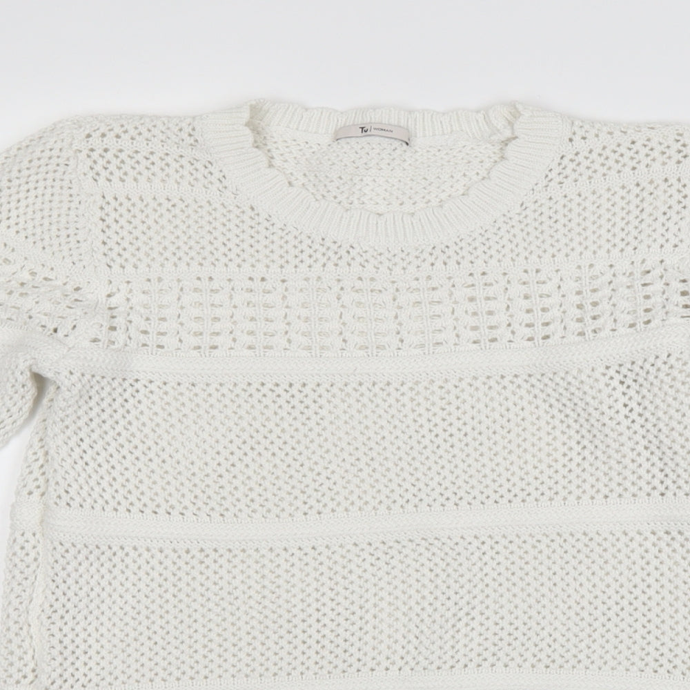 TU Womens White   Pullover Jumper Size 14