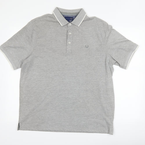 Lincoln Mens Grey Polka Dot   Polo Size L