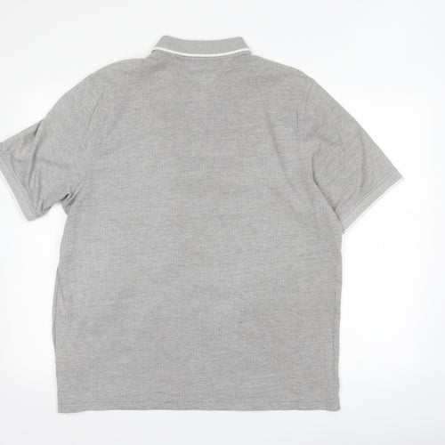 Lincoln Mens Grey Polka Dot   Polo Size L