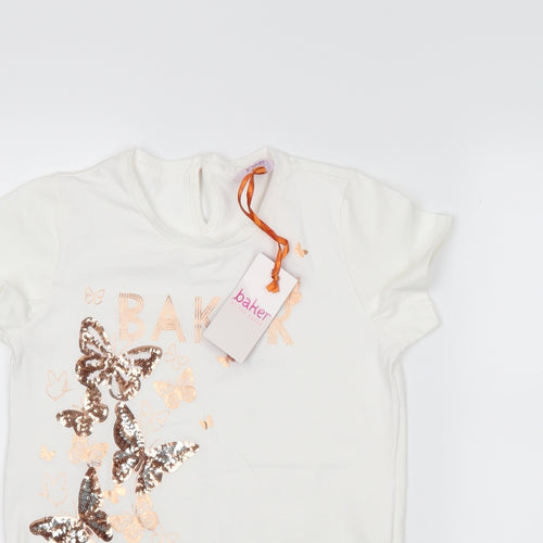 Baker Girls White   Basic T-Shirt Size 11-12 Years