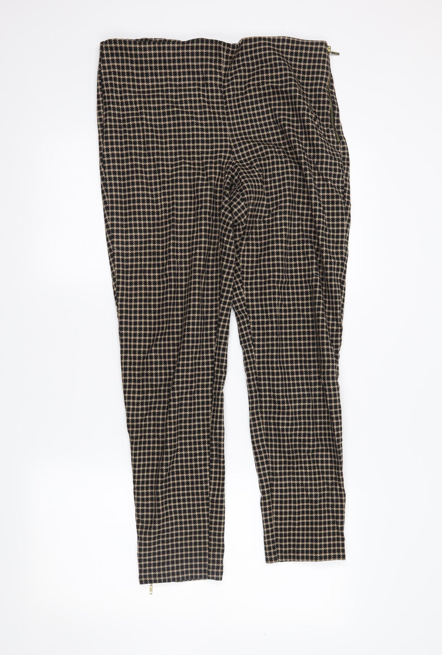 F&F Womens Brown Plaid  Trousers  Size 12 L27 in