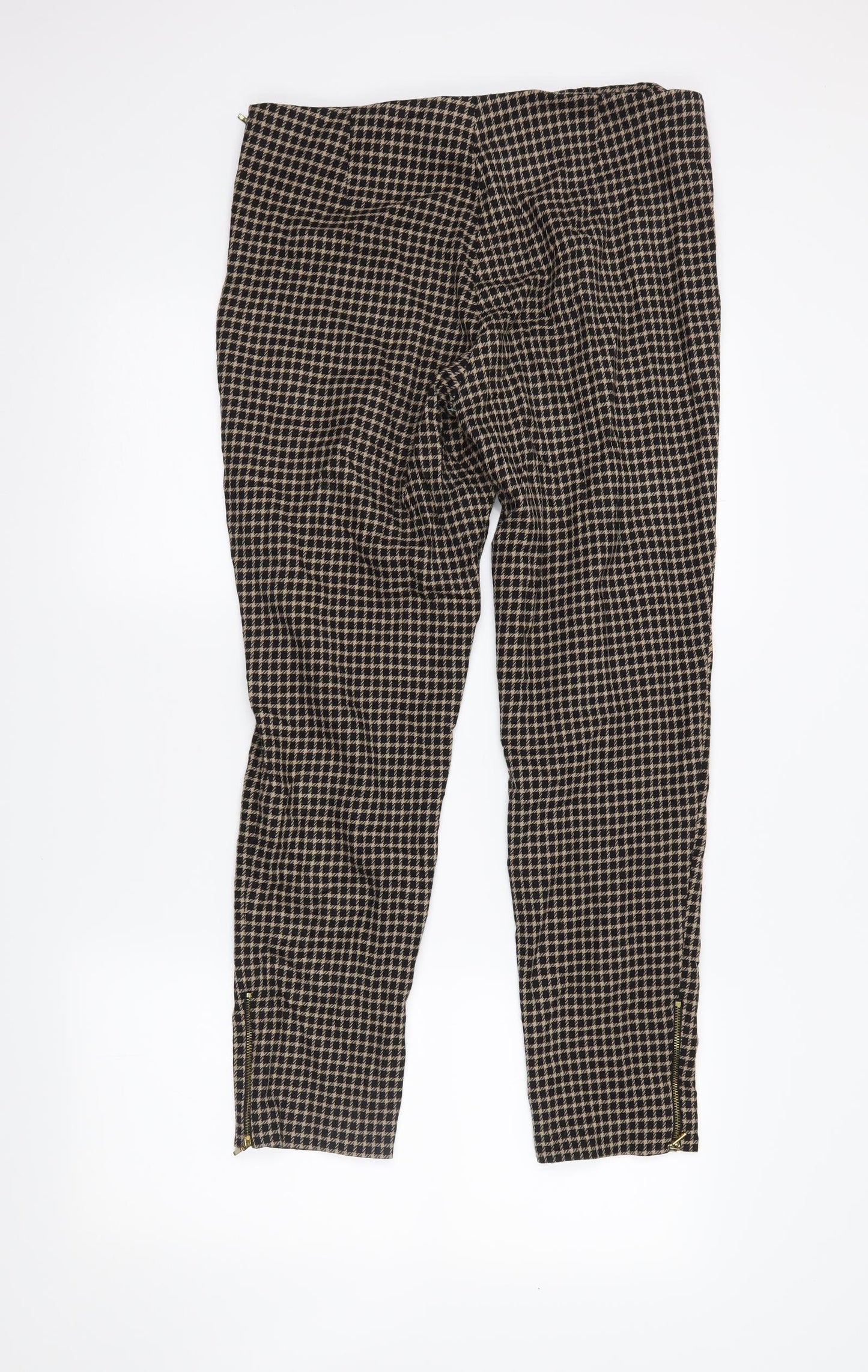 F&F Womens Brown Plaid  Trousers  Size 12 L27 in
