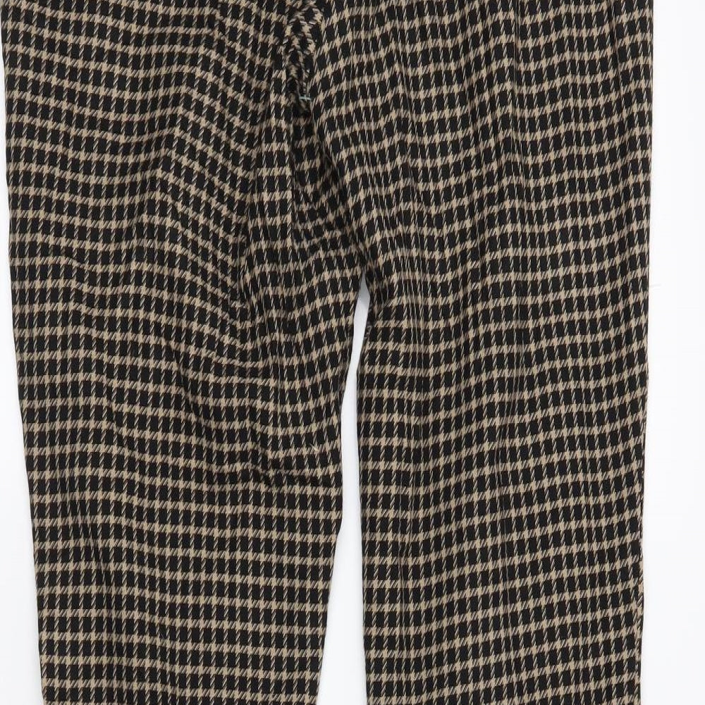 F&F Womens Brown Plaid  Trousers  Size 12 L27 in