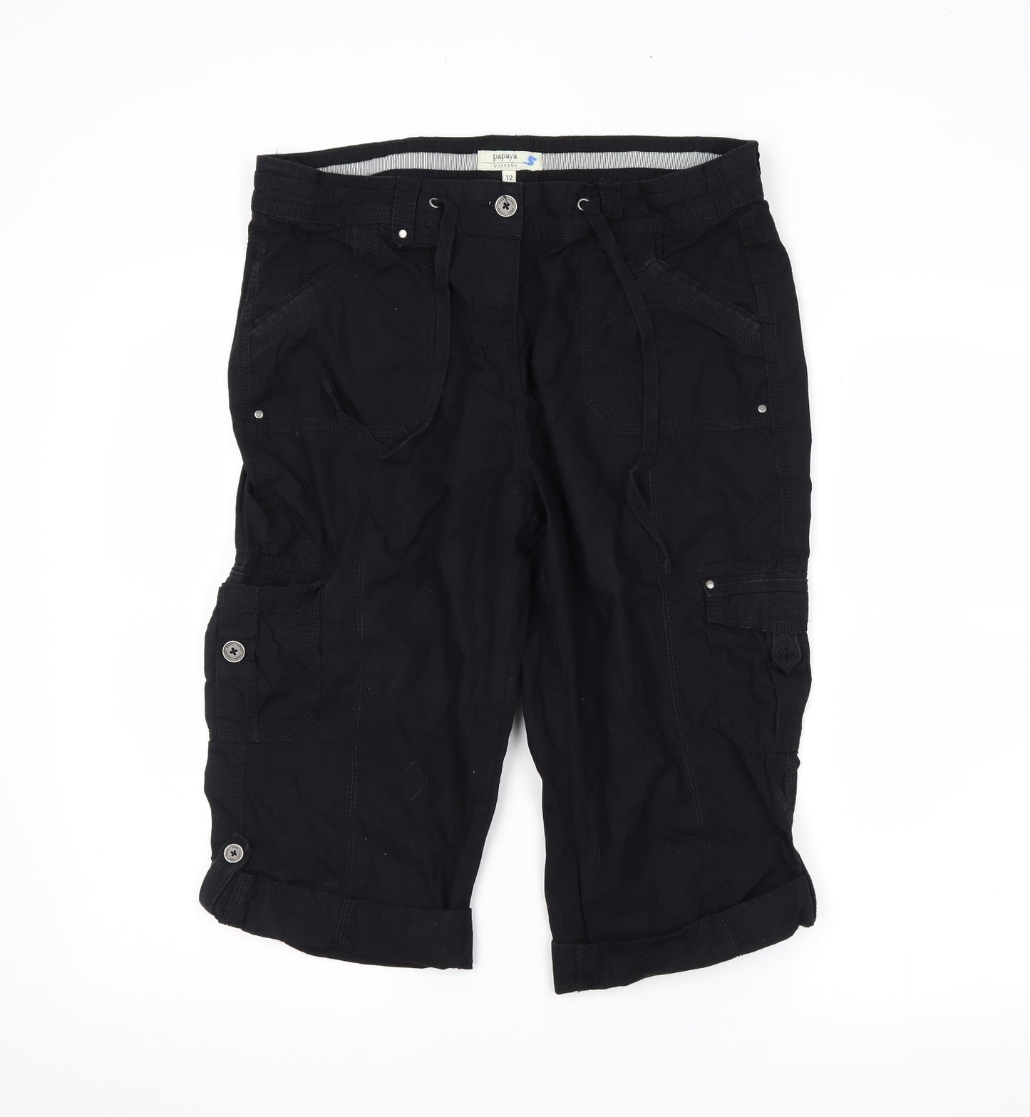 Papaya Womens Black   Cargo Shorts Size 12