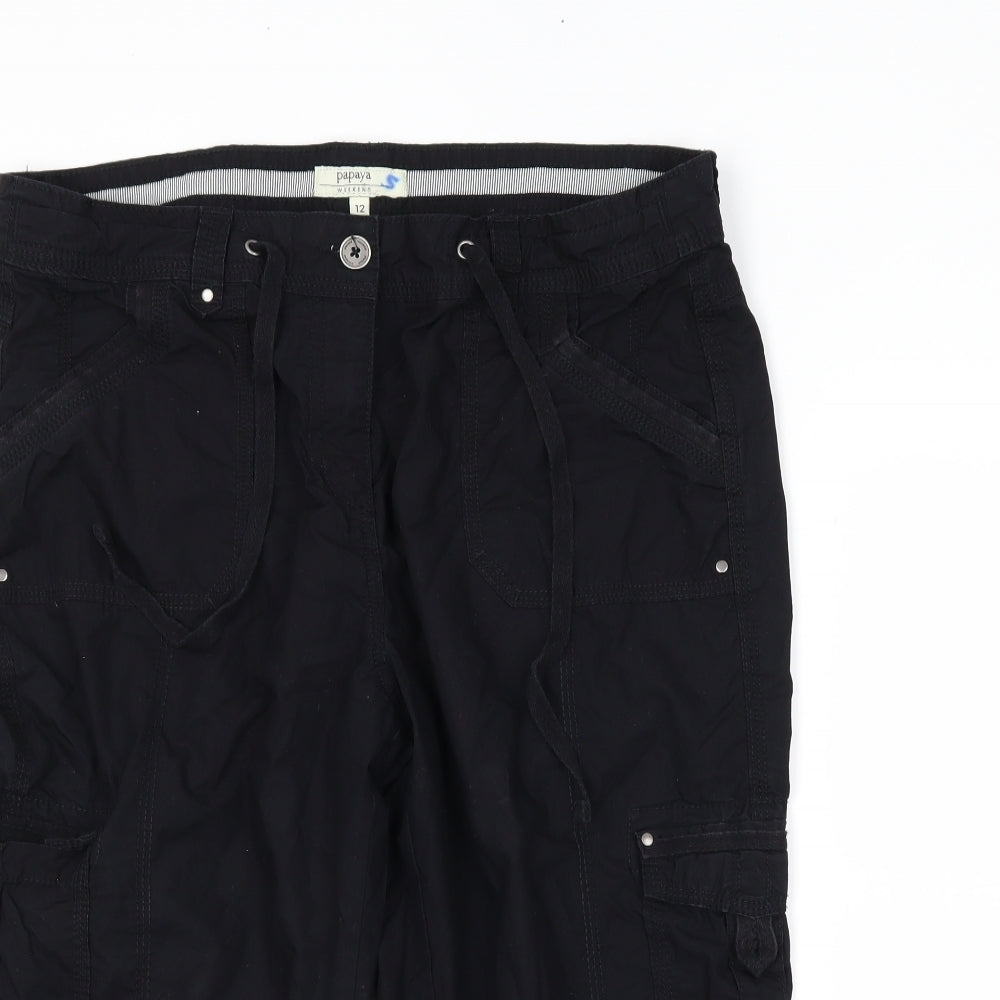 Papaya Womens Black   Cargo Shorts Size 12