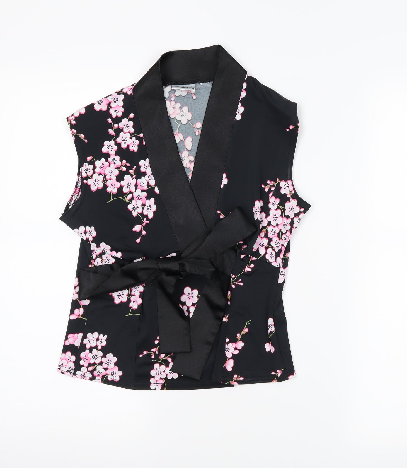 Select Womens Black Floral  Basic Blouse Size 12