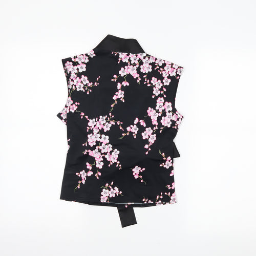 Select Womens Black Floral  Basic Blouse Size 12