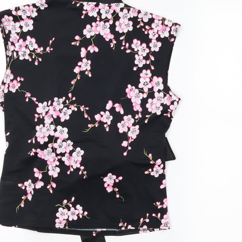 Select Womens Black Floral  Basic Blouse Size 12