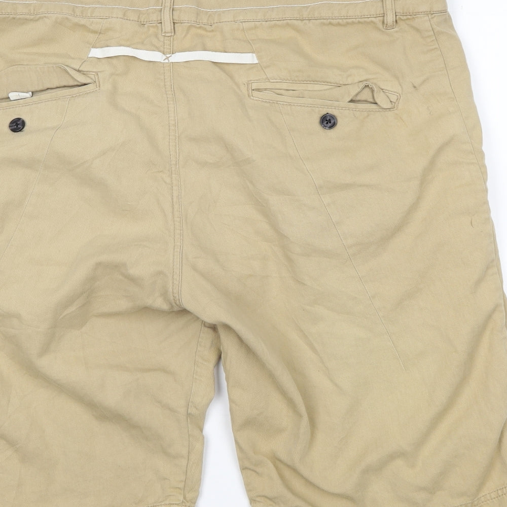 Folk Mens Beige   Cargo Shorts Size 38 in