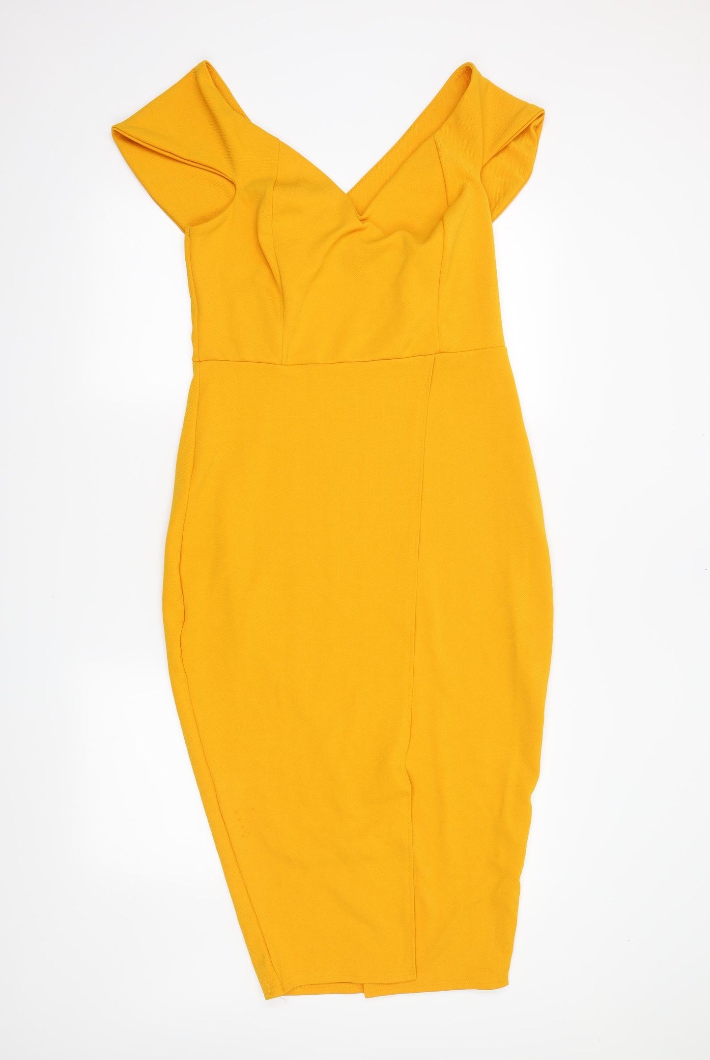 Boohoo Womens Yellow   Bodycon  Size 16