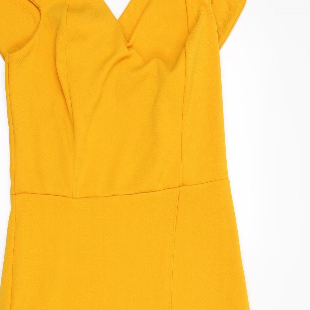 Boohoo Womens Yellow   Bodycon  Size 16