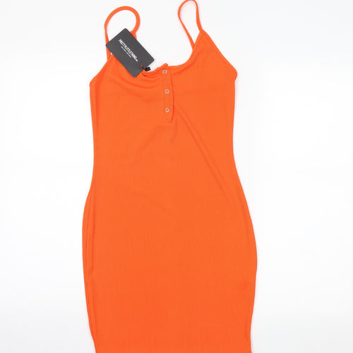 PRETTYLITTLETHING Womens Orange   Tank Dress  Size 10