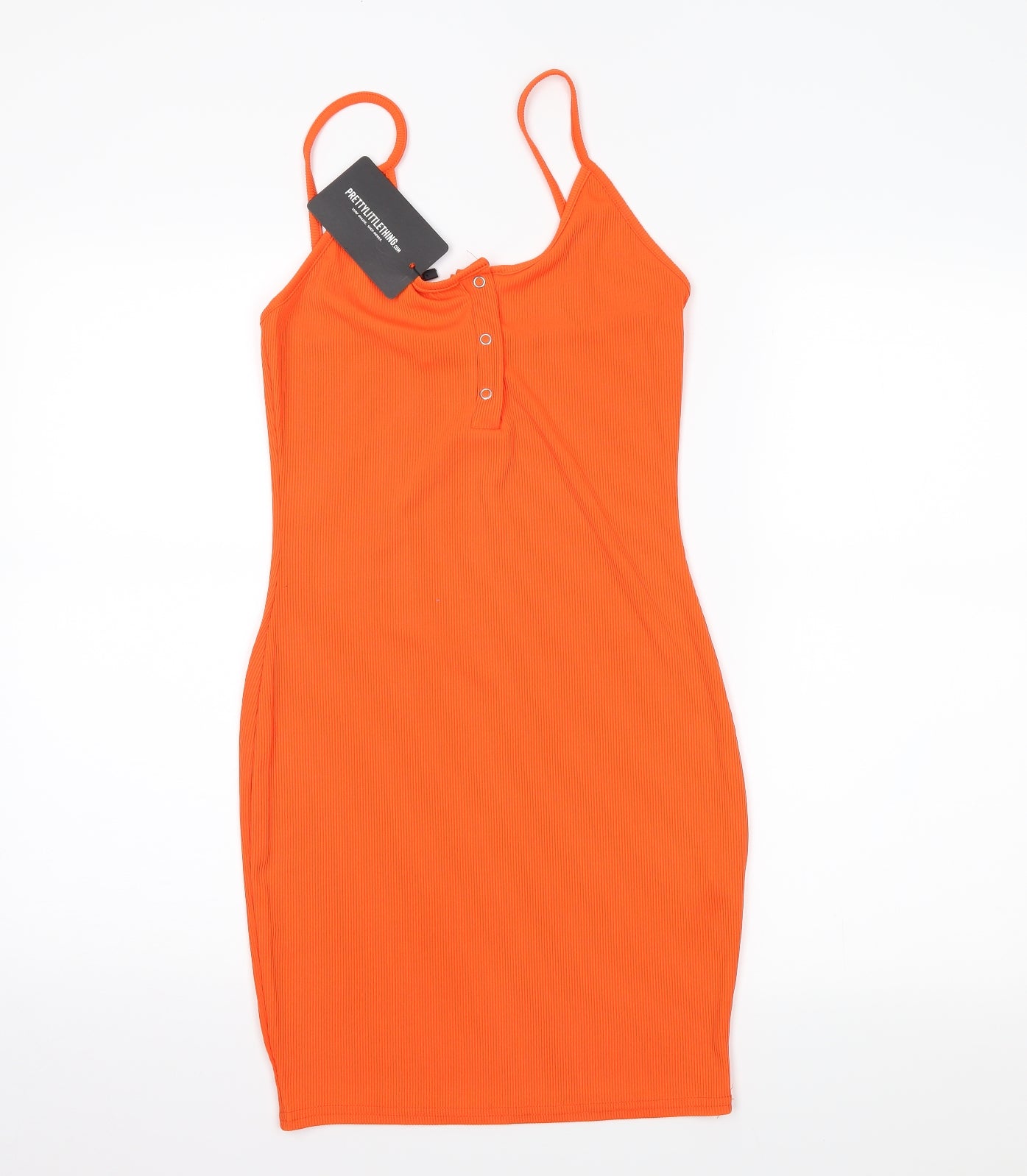 PRETTYLITTLETHING Womens Orange   Tank Dress  Size 10